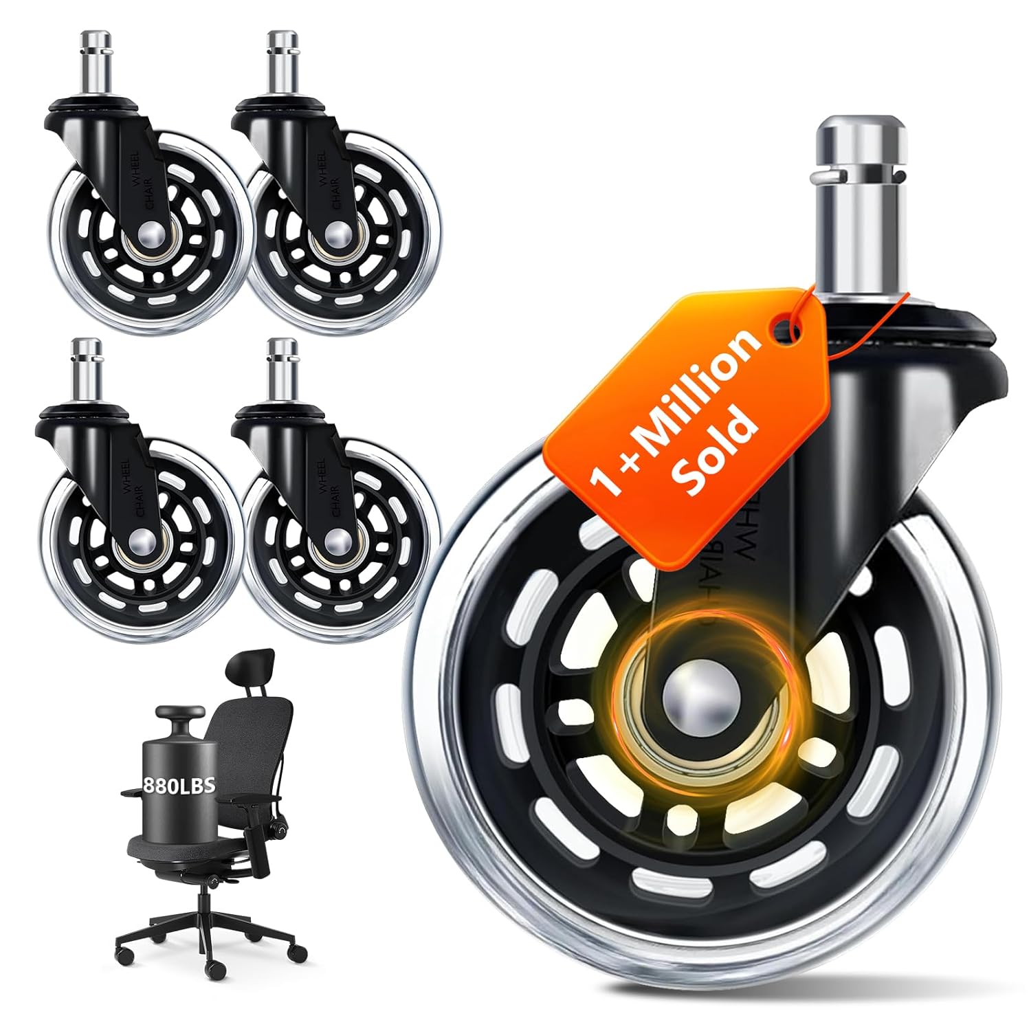 Office Furniture Group - 3 İnç Ofis Koltuğu Tekerlekleri 5'li