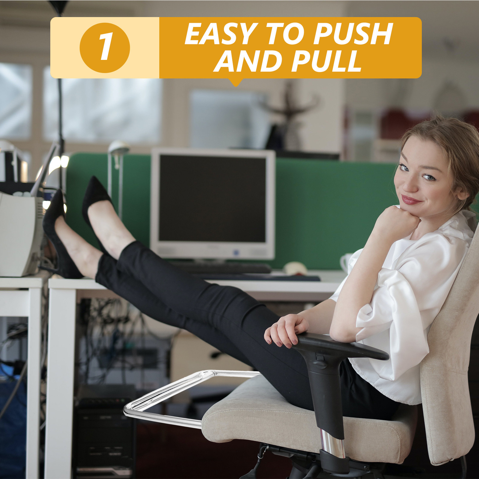 Office Footrest Cushion - Paslanmaz Çelik Ayak Dayama, Ofis Masası