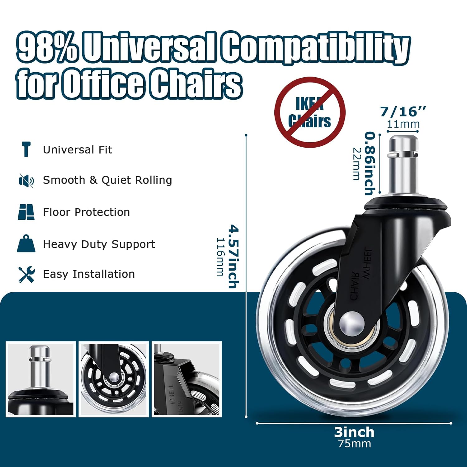 3 İnç Ofis Koltuğu Tekerlekler - Office Furniture Group incelemesi ve fiyatı