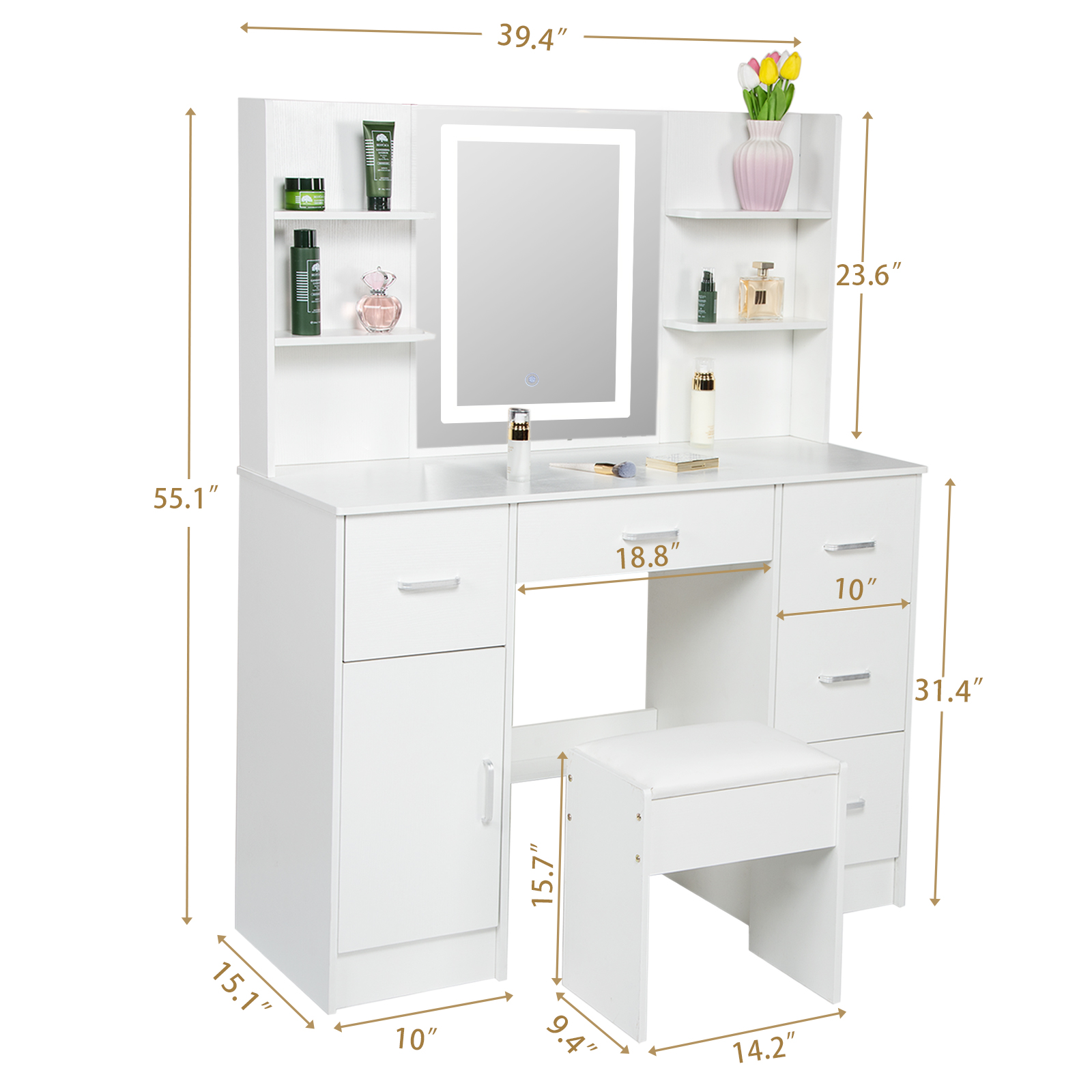 LED Işıklı Makyaj Masası Seti, - Office Furniture Group incelemesi ve fiyatı